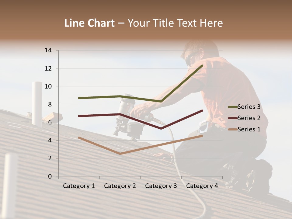 A Man Working On A Roof With A Power Drill PowerPoint Template