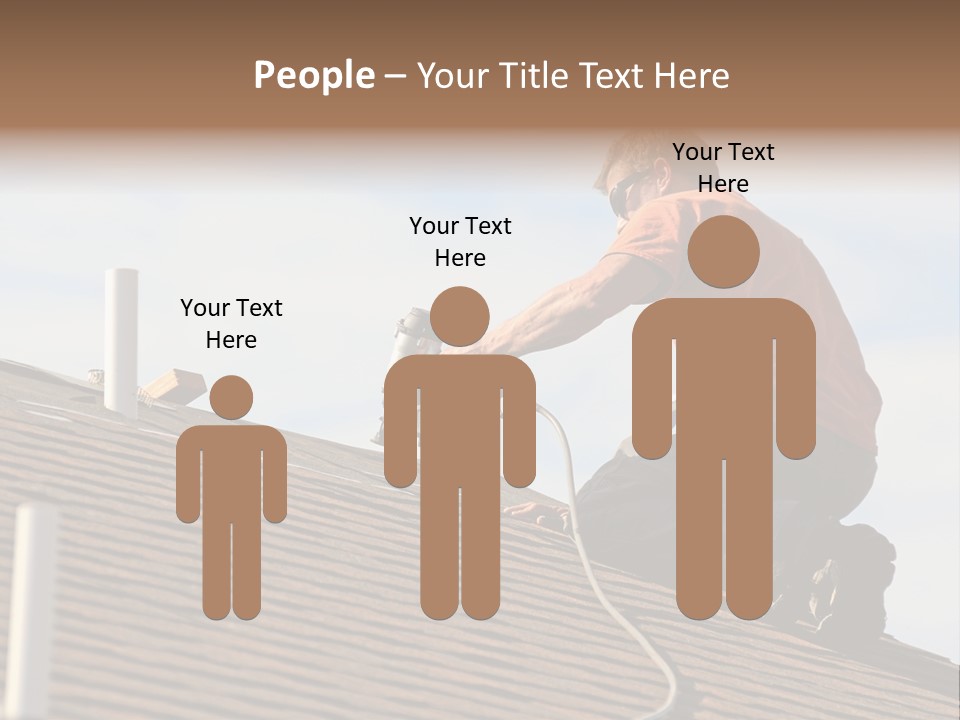 A Man Working On A Roof With A Power Drill PowerPoint Template