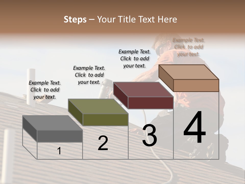 A Man Working On A Roof With A Power Drill PowerPoint Template
