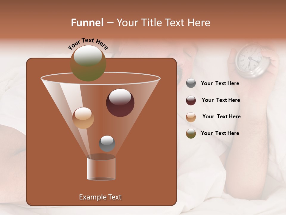 A Man Sleeping In Bed With A Clock In His Hand PowerPoint Template