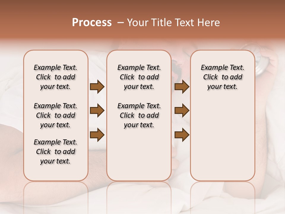 A Man Sleeping In Bed With A Clock In His Hand PowerPoint Template