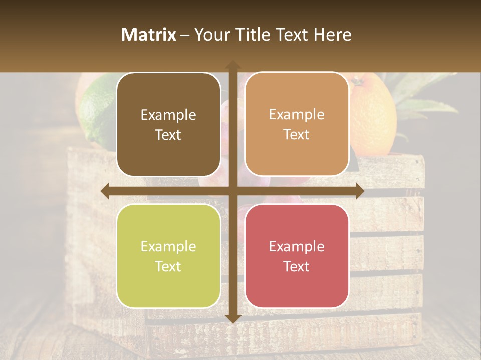 A Wooden Crate Filled With Fruit On Top Of A Wooden Table PowerPoint Template
