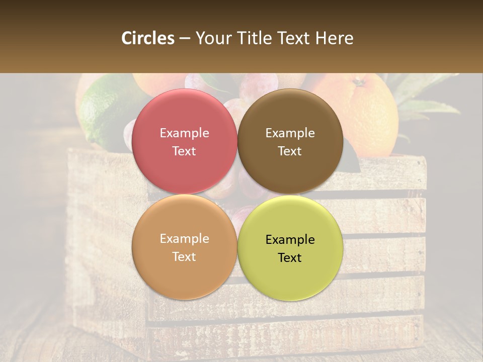 A Wooden Crate Filled With Fruit On Top Of A Wooden Table PowerPoint Template