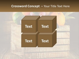A Wooden Crate Filled With Fruit On Top Of A Wooden Table PowerPoint Template