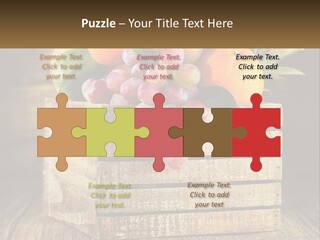 A Wooden Crate Filled With Fruit On Top Of A Wooden Table PowerPoint Template