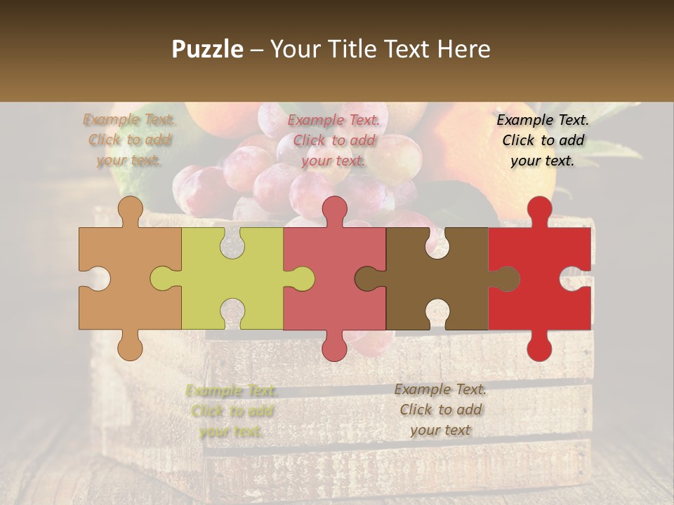 A Wooden Crate Filled With Fruit On Top Of A Wooden Table PowerPoint Template