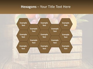 A Wooden Crate Filled With Fruit On Top Of A Wooden Table PowerPoint Template