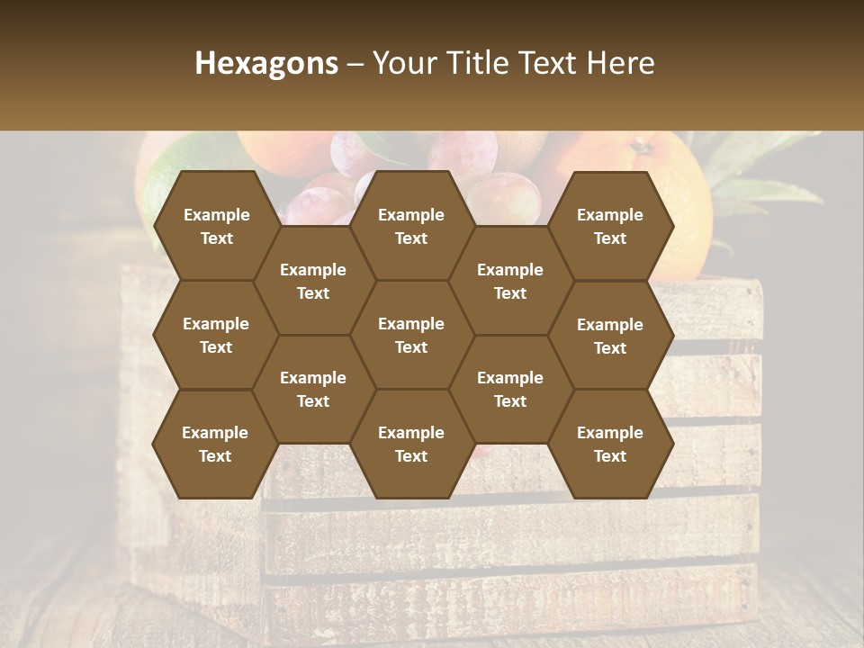 A Wooden Crate Filled With Fruit On Top Of A Wooden Table PowerPoint Template