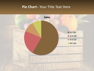 A Wooden Crate Filled With Fruit On Top Of A Wooden Table PowerPoint Template