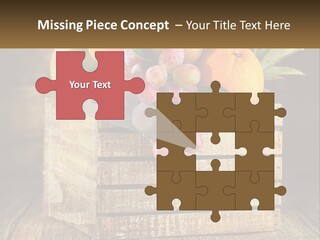 A Wooden Crate Filled With Fruit On Top Of A Wooden Table PowerPoint Template