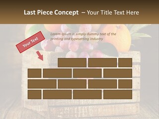A Wooden Crate Filled With Fruit On Top Of A Wooden Table PowerPoint Template
