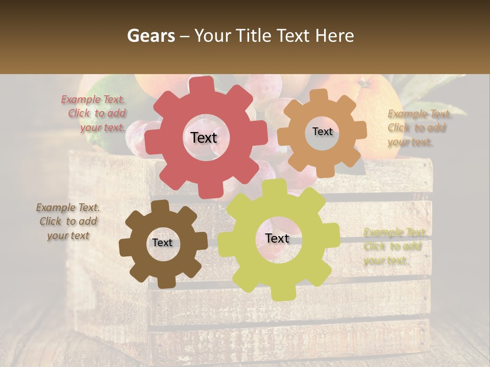 A Wooden Crate Filled With Fruit On Top Of A Wooden Table PowerPoint Template