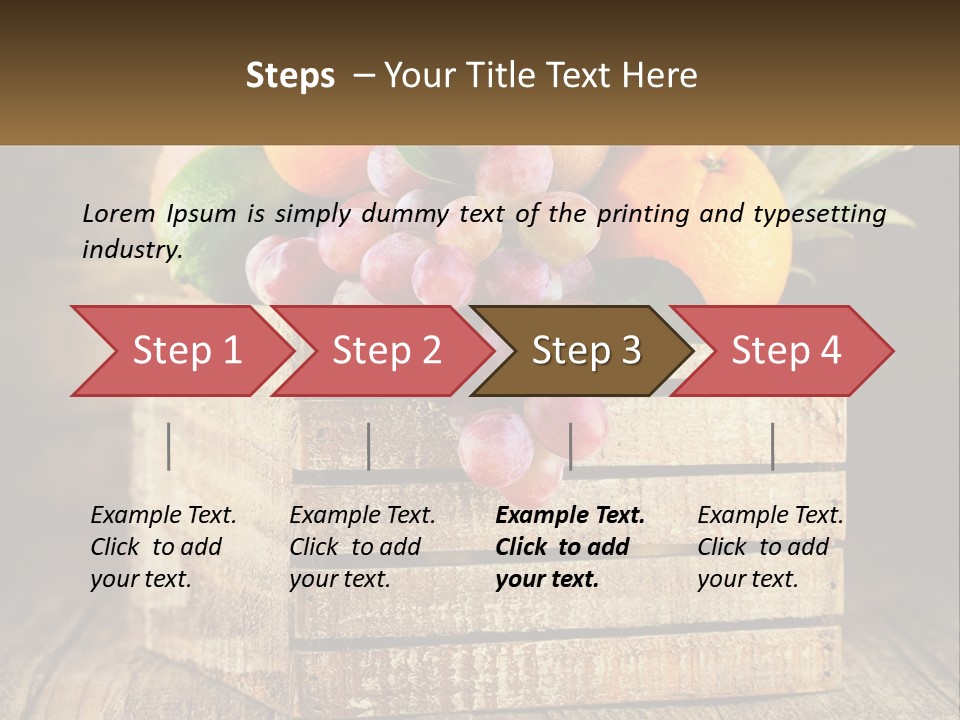 A Wooden Crate Filled With Fruit On Top Of A Wooden Table PowerPoint Template