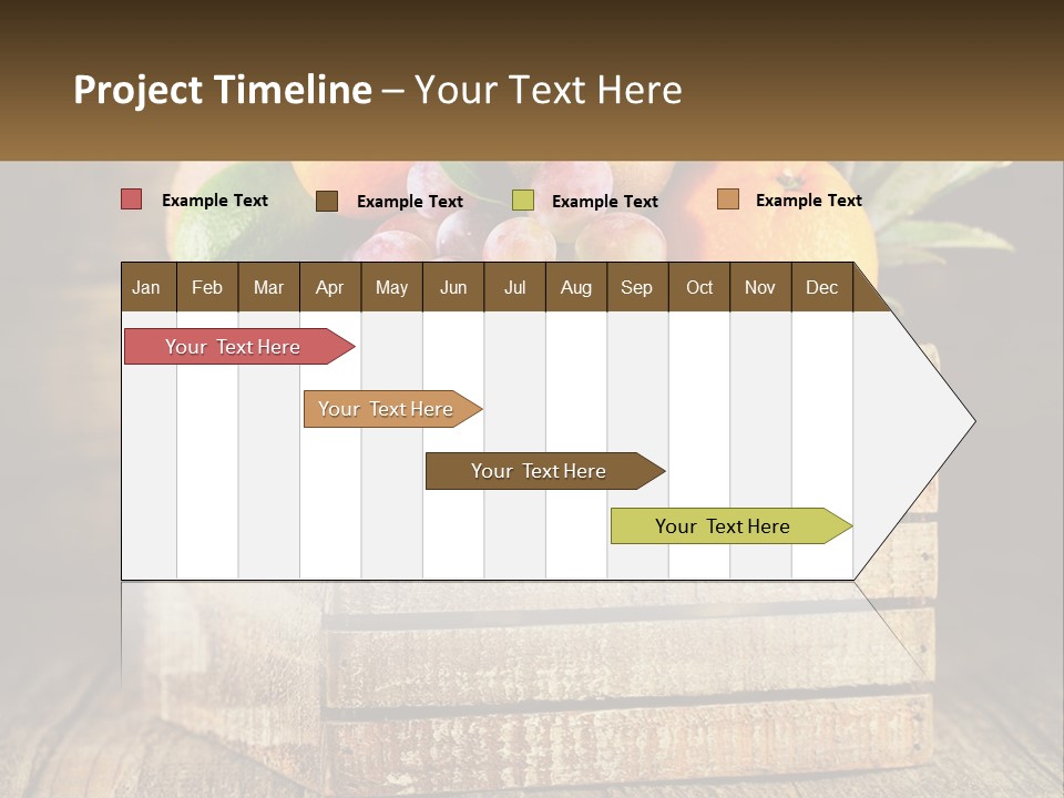 A Wooden Crate Filled With Fruit On Top Of A Wooden Table PowerPoint Template