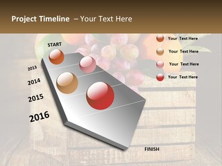 A Wooden Crate Filled With Fruit On Top Of A Wooden Table PowerPoint Template