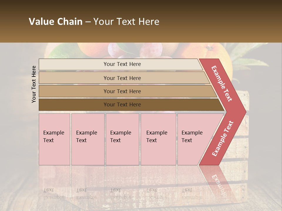 A Wooden Crate Filled With Fruit On Top Of A Wooden Table PowerPoint Template