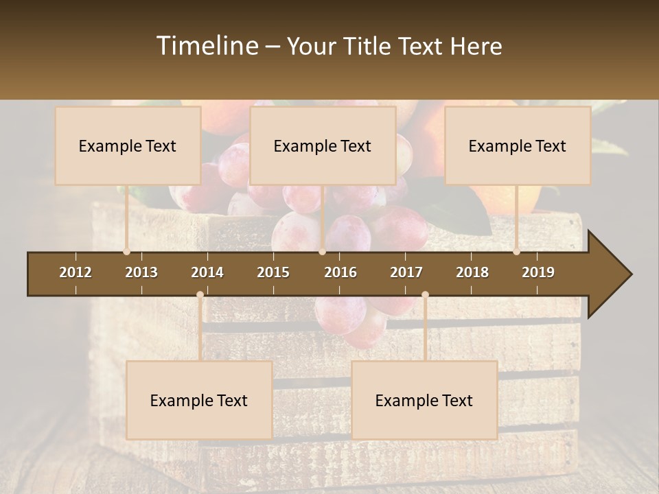 A Wooden Crate Filled With Fruit On Top Of A Wooden Table PowerPoint Template