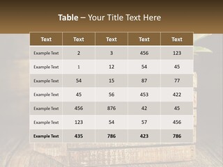 A Wooden Crate Filled With Fruit On Top Of A Wooden Table PowerPoint Template