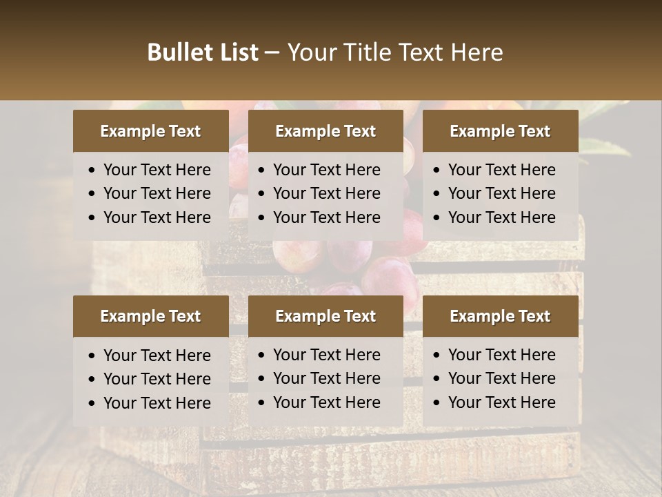 A Wooden Crate Filled With Fruit On Top Of A Wooden Table PowerPoint Template