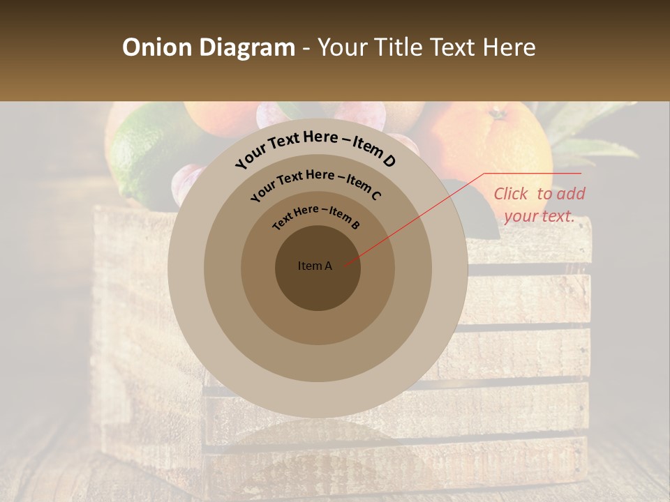 A Wooden Crate Filled With Fruit On Top Of A Wooden Table PowerPoint Template