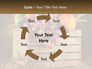 A Wooden Crate Filled With Fruit On Top Of A Wooden Table PowerPoint Template