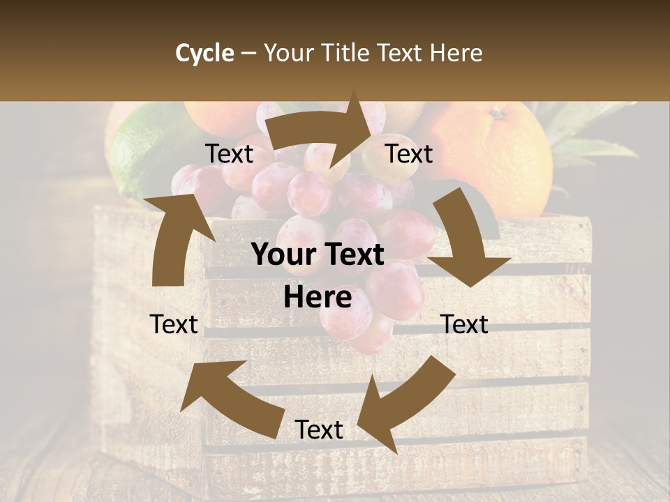 A Wooden Crate Filled With Fruit On Top Of A Wooden Table PowerPoint Template