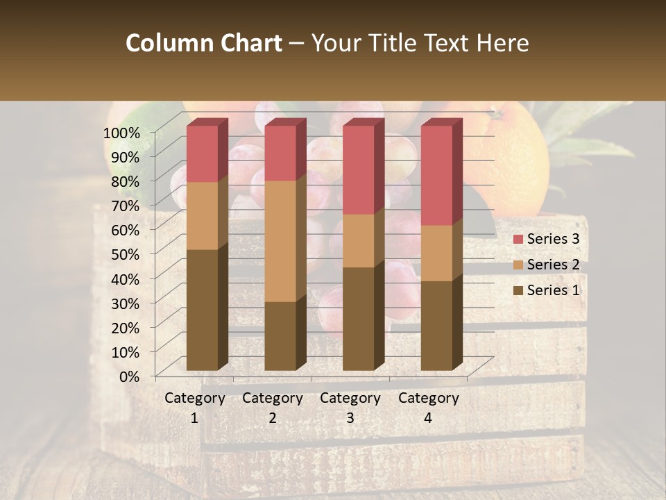 A Wooden Crate Filled With Fruit On Top Of A Wooden Table PowerPoint Template