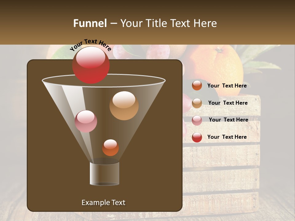 A Wooden Crate Filled With Fruit On Top Of A Wooden Table PowerPoint Template