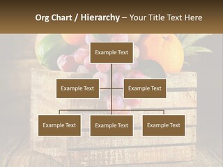 A Wooden Crate Filled With Fruit On Top Of A Wooden Table PowerPoint Template