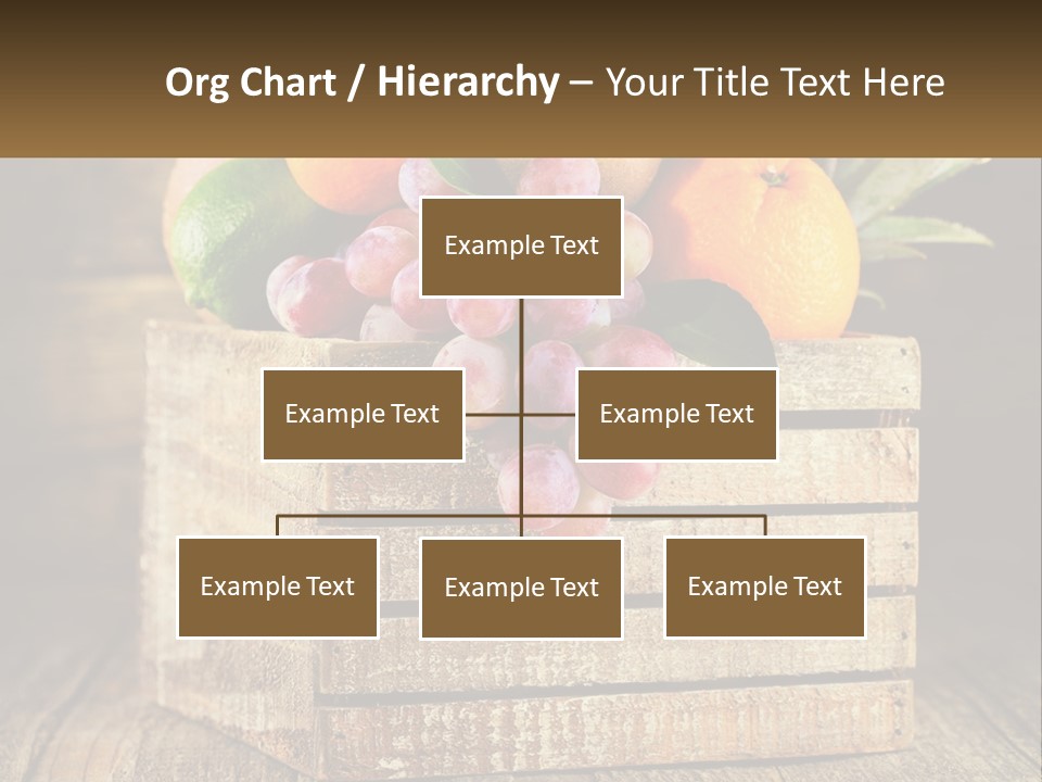 A Wooden Crate Filled With Fruit On Top Of A Wooden Table PowerPoint Template