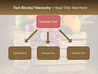 A Wooden Crate Filled With Fruit On Top Of A Wooden Table PowerPoint Template