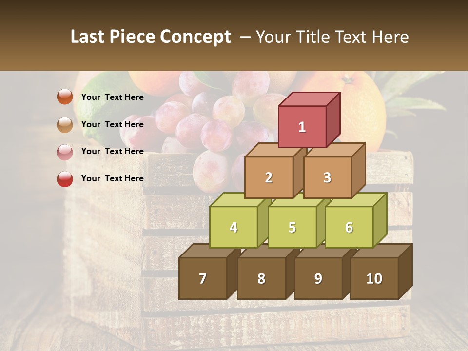 A Wooden Crate Filled With Fruit On Top Of A Wooden Table PowerPoint Template