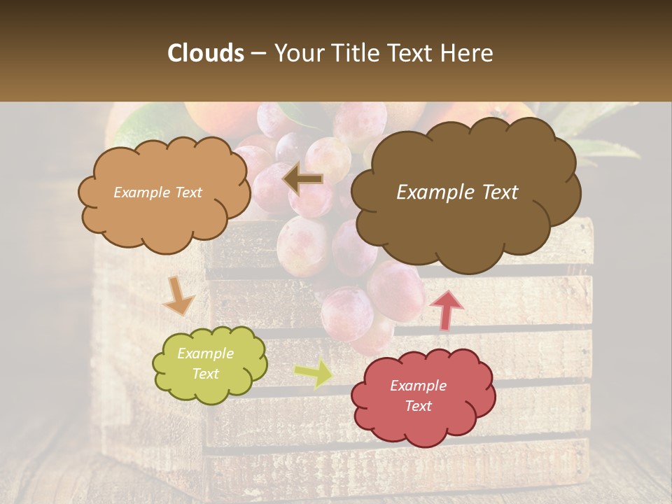 A Wooden Crate Filled With Fruit On Top Of A Wooden Table PowerPoint Template