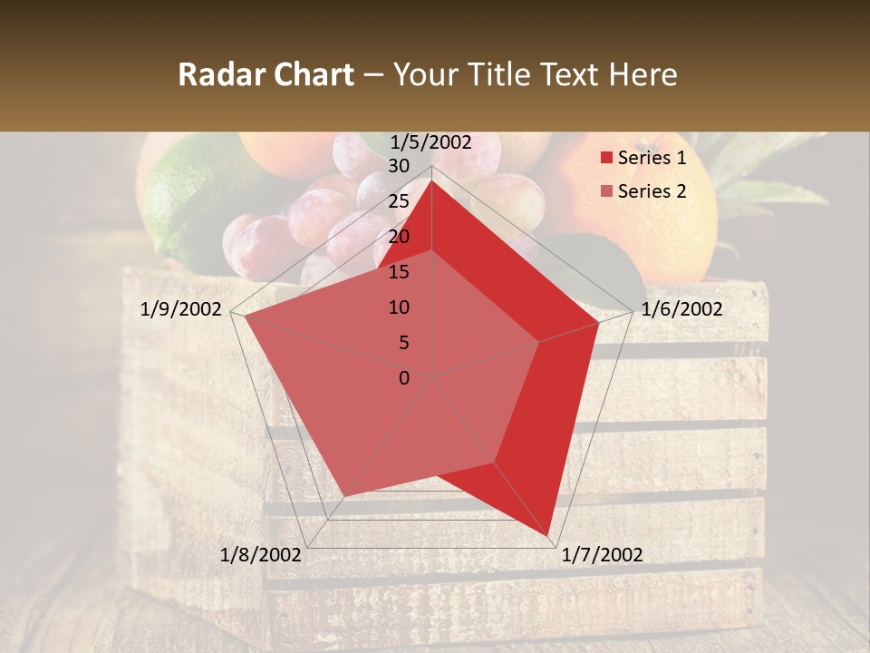 A Wooden Crate Filled With Fruit On Top Of A Wooden Table PowerPoint Template