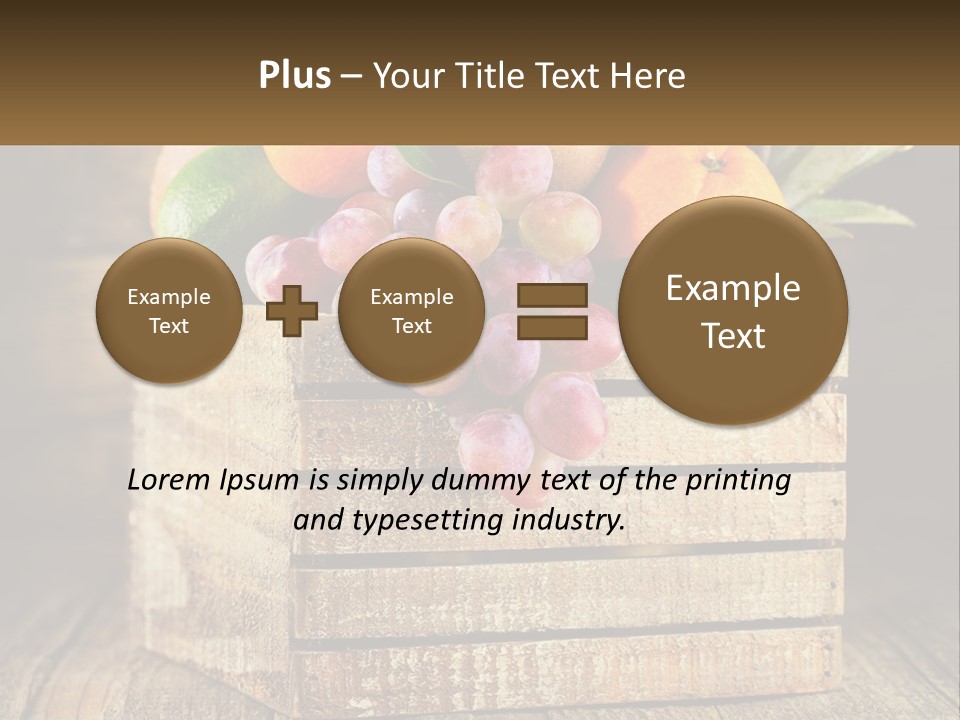 A Wooden Crate Filled With Fruit On Top Of A Wooden Table PowerPoint Template