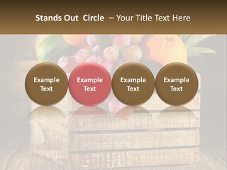 A Wooden Crate Filled With Fruit On Top Of A Wooden Table PowerPoint Template