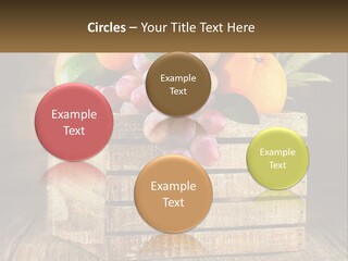 A Wooden Crate Filled With Fruit On Top Of A Wooden Table PowerPoint Template
