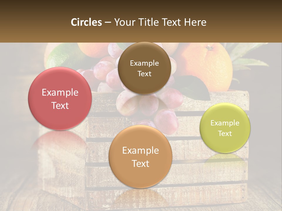 A Wooden Crate Filled With Fruit On Top Of A Wooden Table PowerPoint Template