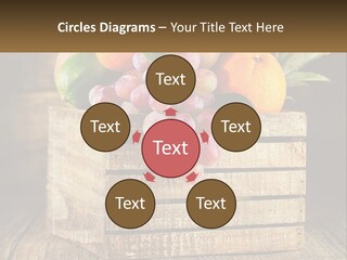 A Wooden Crate Filled With Fruit On Top Of A Wooden Table PowerPoint Template