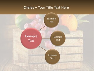 A Wooden Crate Filled With Fruit On Top Of A Wooden Table PowerPoint Template