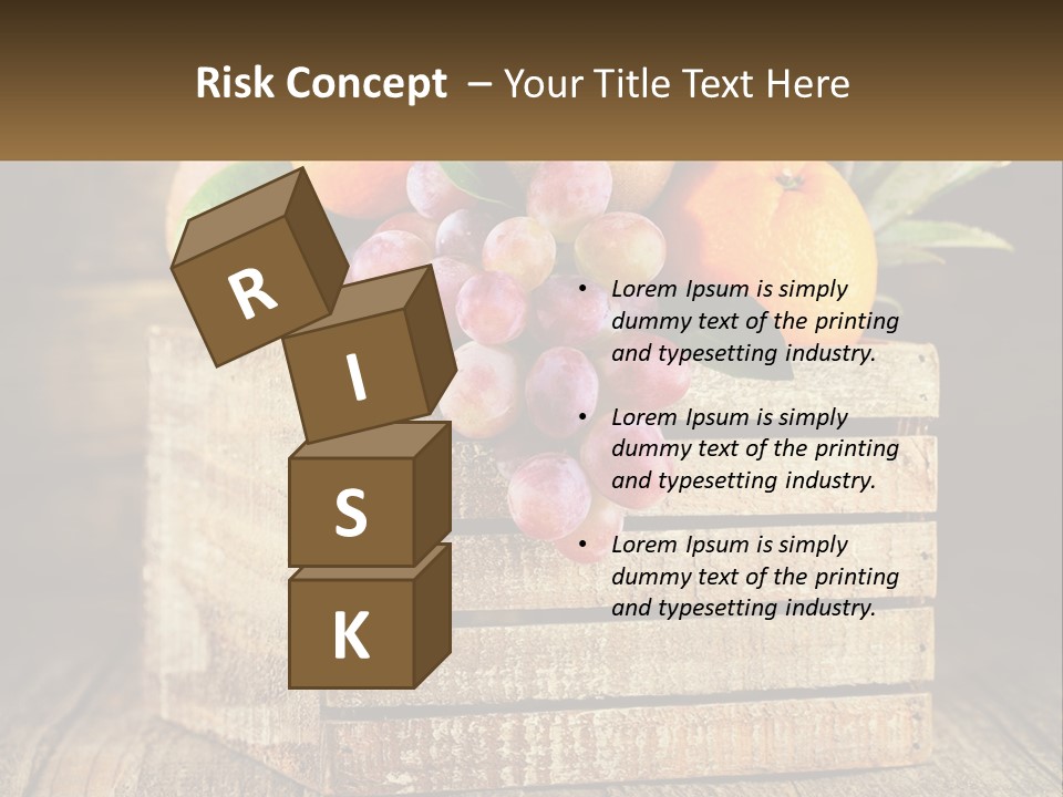 A Wooden Crate Filled With Fruit On Top Of A Wooden Table PowerPoint Template
