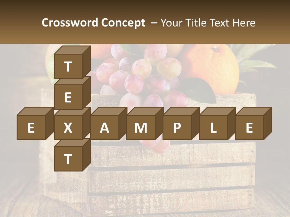 A Wooden Crate Filled With Fruit On Top Of A Wooden Table PowerPoint Template