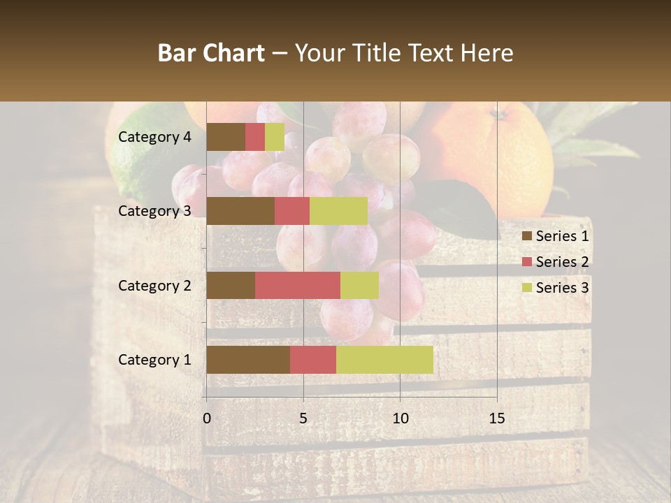 A Wooden Crate Filled With Fruit On Top Of A Wooden Table PowerPoint Template