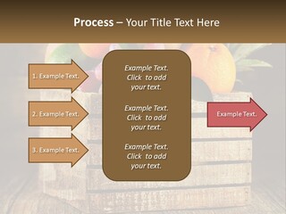 A Wooden Crate Filled With Fruit On Top Of A Wooden Table PowerPoint Template