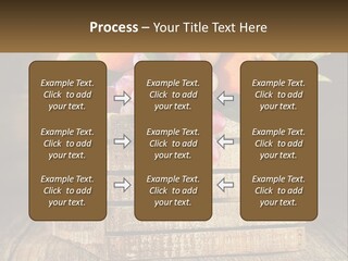 A Wooden Crate Filled With Fruit On Top Of A Wooden Table PowerPoint Template