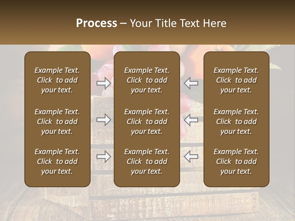A Wooden Crate Filled With Fruit On Top Of A Wooden Table PowerPoint Template