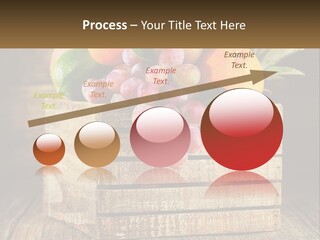 A Wooden Crate Filled With Fruit On Top Of A Wooden Table PowerPoint Template