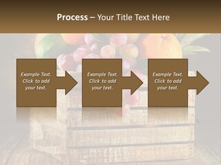 A Wooden Crate Filled With Fruit On Top Of A Wooden Table PowerPoint Template