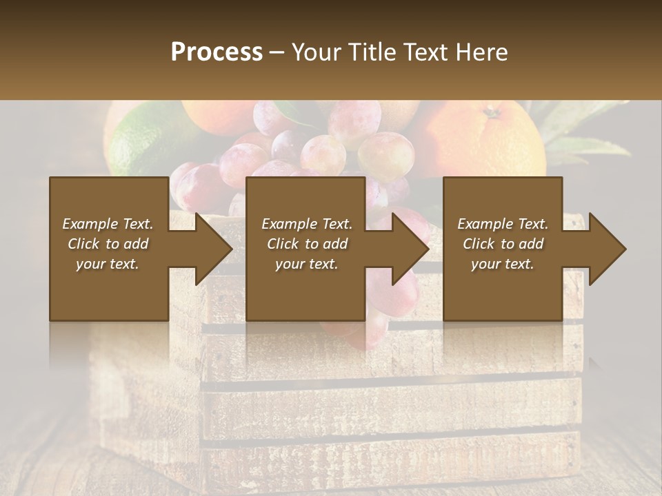A Wooden Crate Filled With Fruit On Top Of A Wooden Table PowerPoint Template