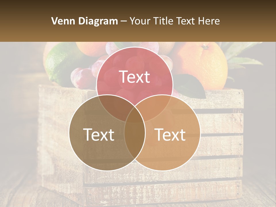 A Wooden Crate Filled With Fruit On Top Of A Wooden Table PowerPoint Template